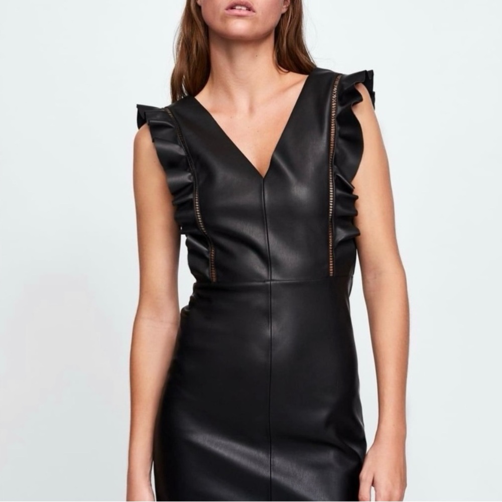 Zara Faux Leather Mini Dress- never worn